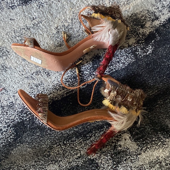 Aquaazzura Firenze feathered sandals size 39 - Picture 1 of 10